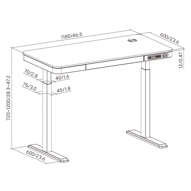 Стол OfficePro ODE111 118x60 Natural, White (1311154720) недорого