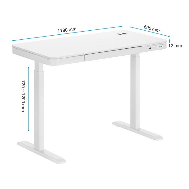 Стіл OfficePro ODE111 118x60 White, White (1311154721) недорого