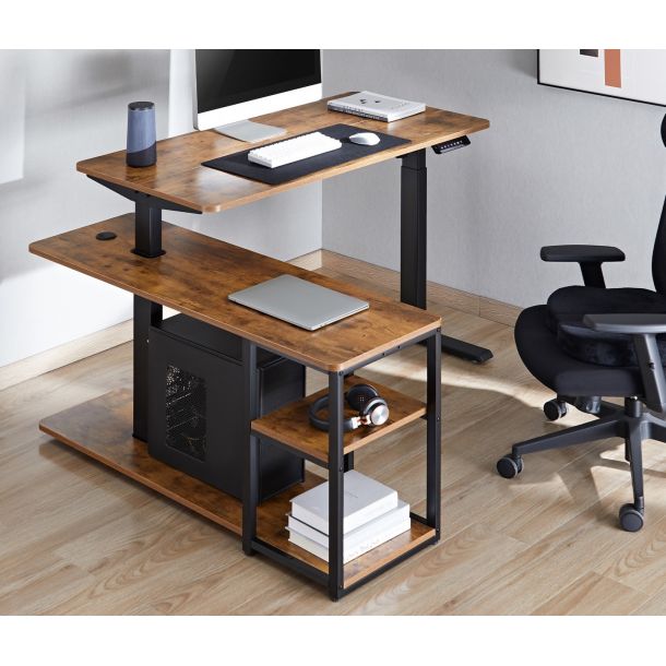 Стіл OfficePro ODE119 136х120 Walnut wood, Black (1311154723) цена