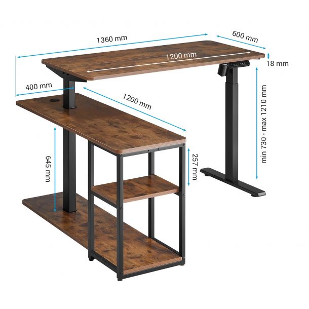 Стіл OfficePro ODE119 136х120 Walnut wood, Black (1311154723) дешево