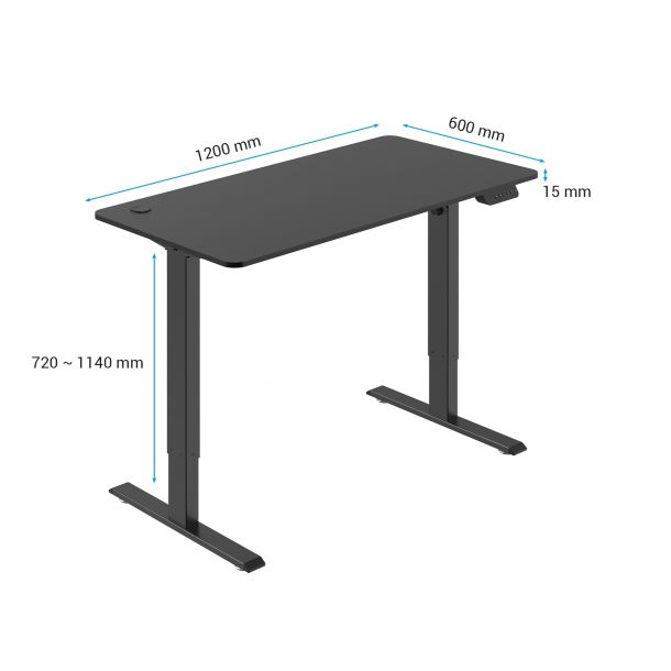 Стіл OfficePro ODE605B 120x60 Black (1311154717) дешево
