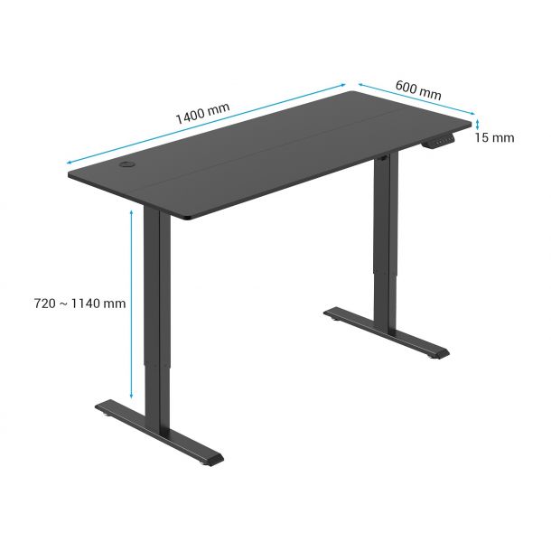 Стіл OfficePro ODE670B 140x60 Black (1311154718) в Украине