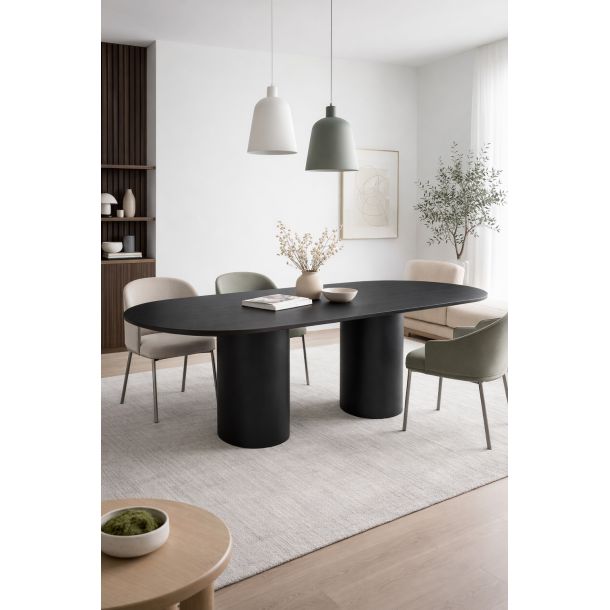 Стол Plavo Oval Oak 180x100 Черный (861488781) фото