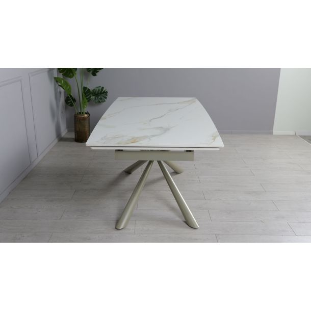 Стол Рим 180x90 Белый глянец, Шампань (731488351) дешево