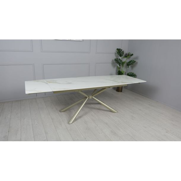 Стол Рим 180x90 Белый глянец, Шампань (731488351) купить