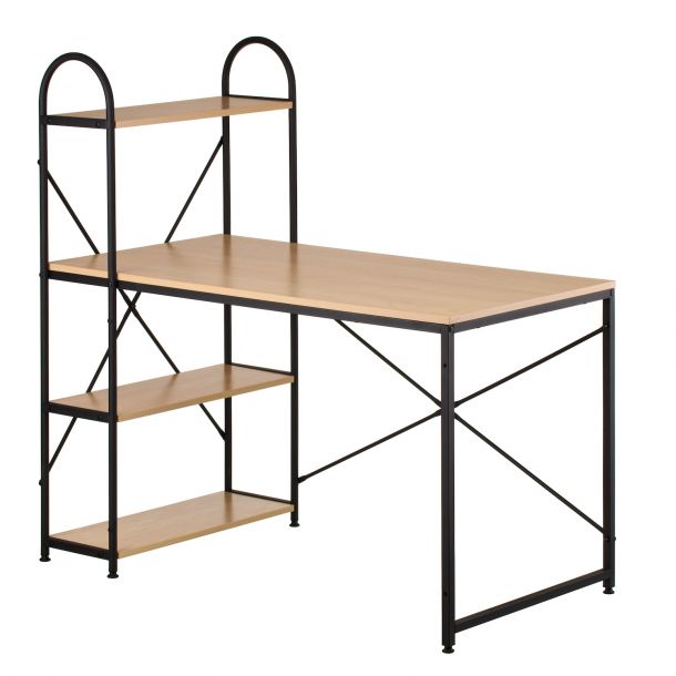 Стол с стеллажом Celean 120x60 Black, Beige (26512413) с доставкой