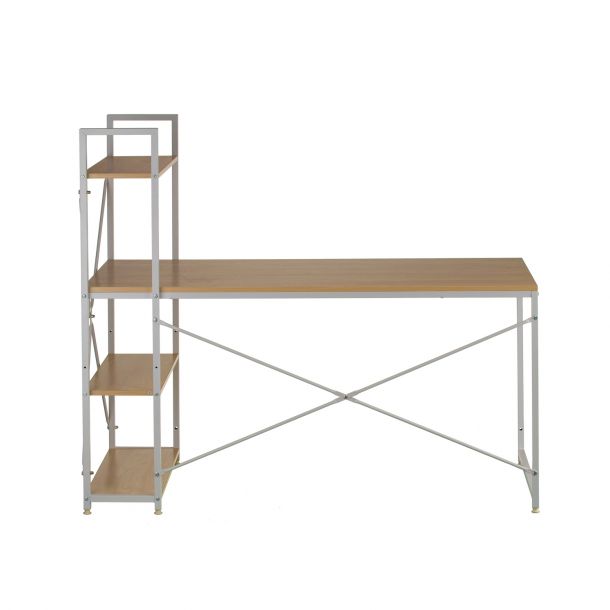 Стол с стеллажом Cross 140x60 White, Beige (26512417) в Украине