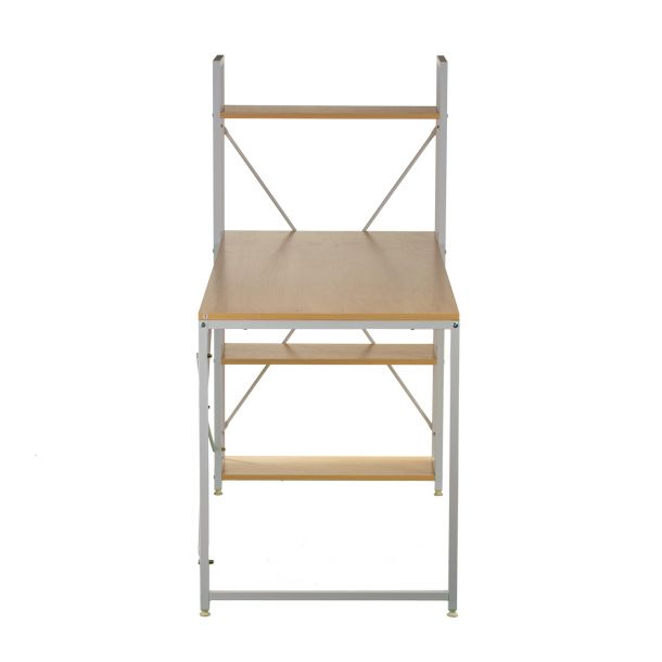Стол с стеллажом Cross 140x60 White, Beige (26512417) в Киеве