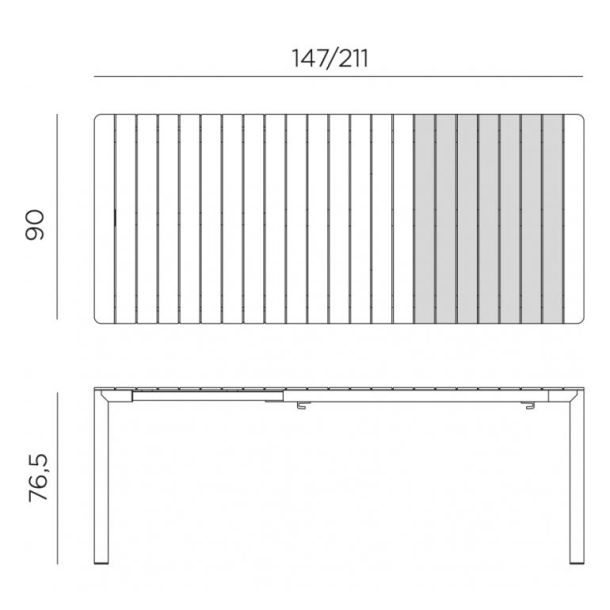 Стол Tevere Extensible 147х90 Antracite (131478613) в интернет-магазине