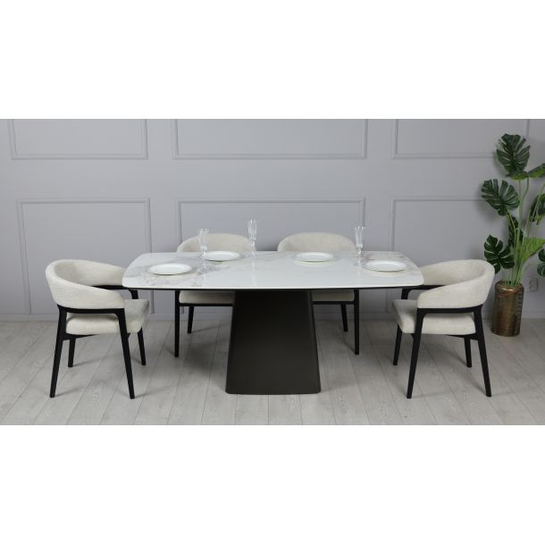 Стол Титан 180x90 Белый глянец, Графит (731488498) в Украине