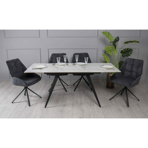 Стіл Торі 120x80 Білий матовий, Чорний (731380948) kupistul