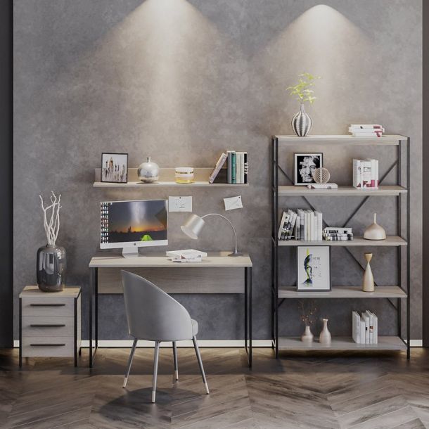 Стол Универ 2 100x70 Дуб Сонома, Черный (68476073) купить