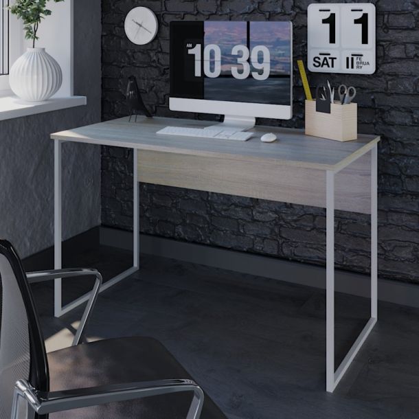 Стол Универ 2 140x60 Дуб Сонома, Белый (68476113) в Украине