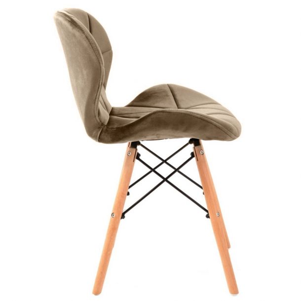 Стул HATTA Astra Velvet Wood Бежевый (44735870) купить