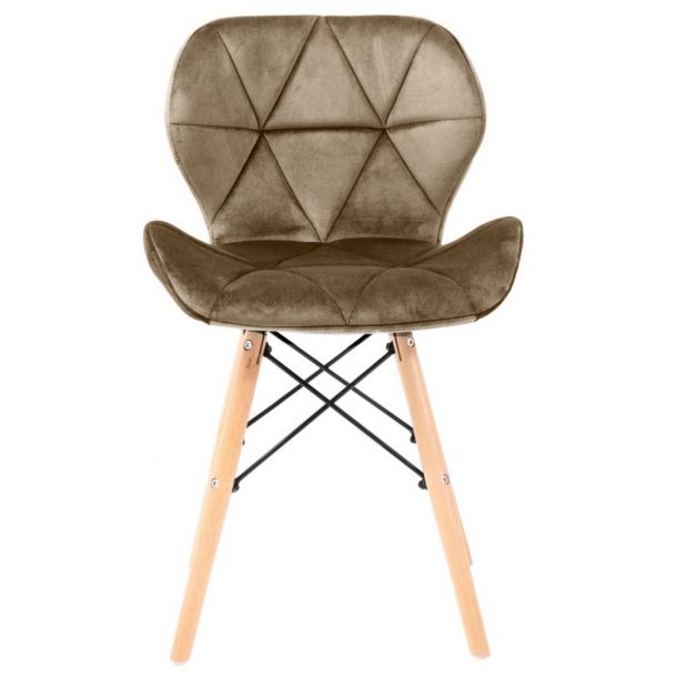 Стул HATTA Astra Velvet Wood Бежевый (44735870) цена