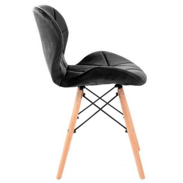 Стілець HATTA Astra Velvet Wood Чорний (44527595) недорого