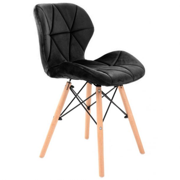 Стілець HATTA Astra Velvet Wood Чорний (44527595) kupistul