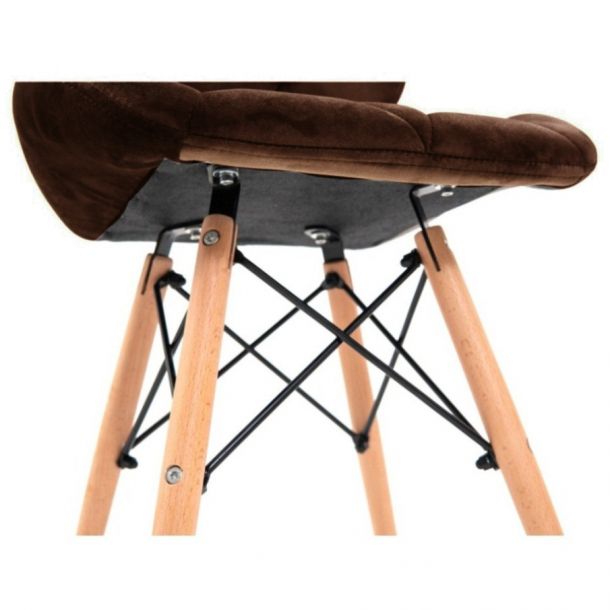 Стул HATTA Astra Velvet Wood Темно-коричневый (44527598) дешево