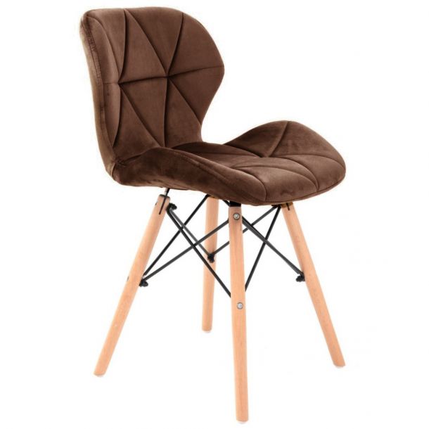 Стул HATTA Astra Velvet Wood Темно-коричневый (44527598) цена