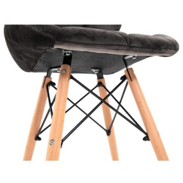 Стул HATTA Astra Velvet Wood Темно-серый (44527596) дешево