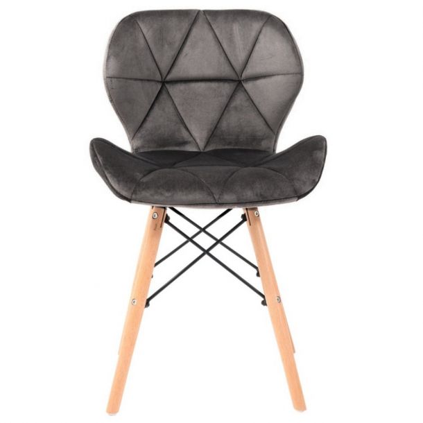 Стул HATTA Astra Velvet Wood Темно-серый (44527596) kupistul