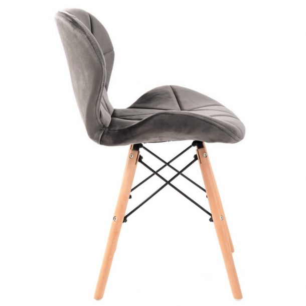 Стул HATTA Astra Velvet Wood Темно-серый (44527596) купить
