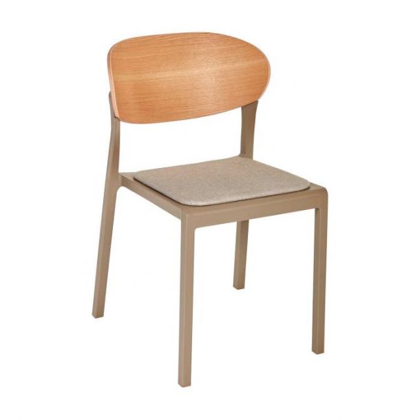 Стілець Bake Wood з подушкою taupe (1691270787) в Киеве