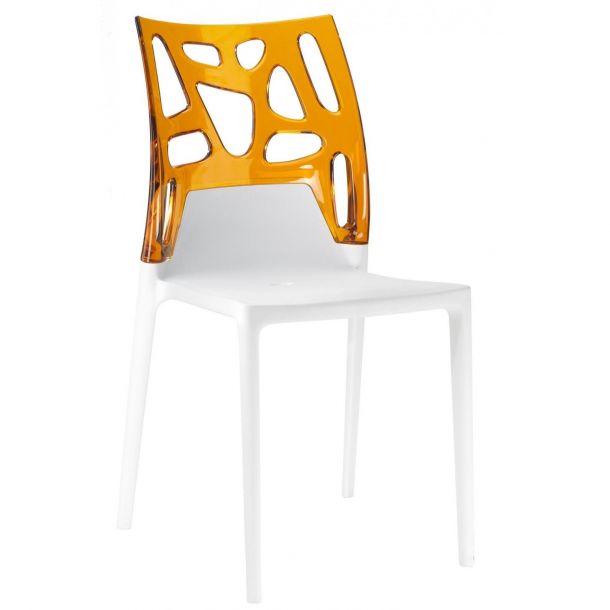 Стілець Ego-Rock Білий, Прозоро-помаранчевий (27185964) недорого
