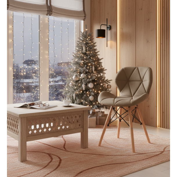 Стул HATTA Astra Velvet Wood Бежевый (44735870) с доставкой
