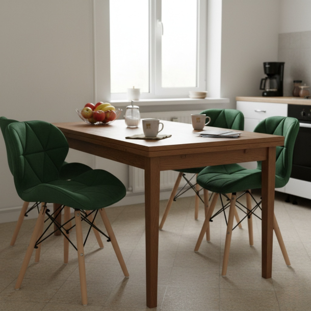Стілець HATTA Astra Velvet Wood Темно-зелений (44527597) в Украине