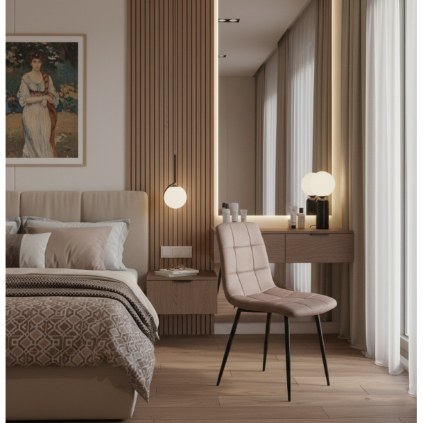 Стул HATTA Indigo Velvet Бежевый (44478935) в интернет-магазине