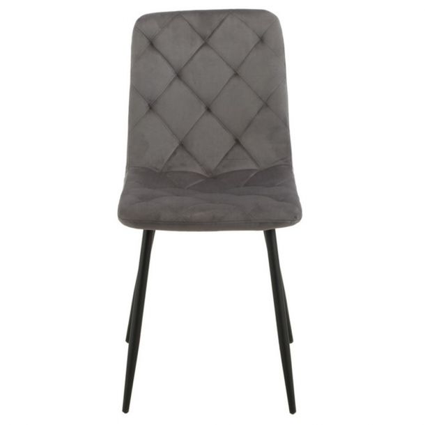 Стул N-41 Velvet Темно-серый вельвет, Черный (23738638) в интернет-магазине
