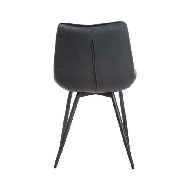 Стілець N-45 fabric Сірий-вельвет, Чорний (23439803) с доставкой