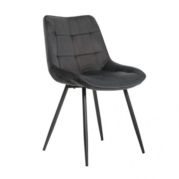 Стілець N-45 fabric Сірий-вельвет, Чорний (23439803) недорого