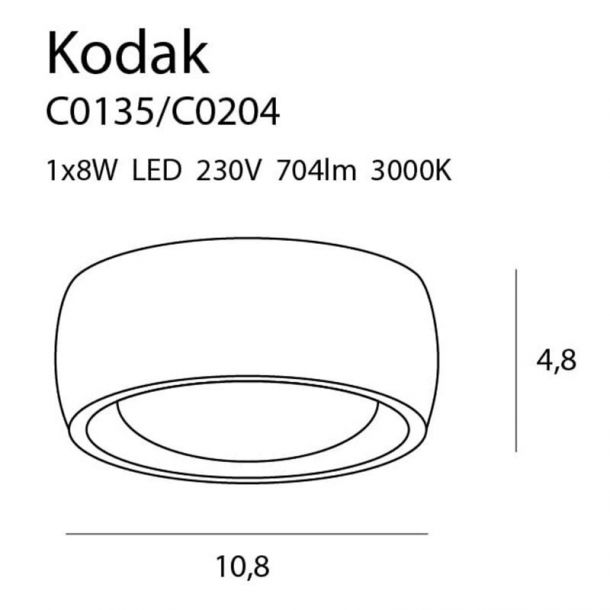 Точечный светильник Kodak II Black (118866006) с доставкой