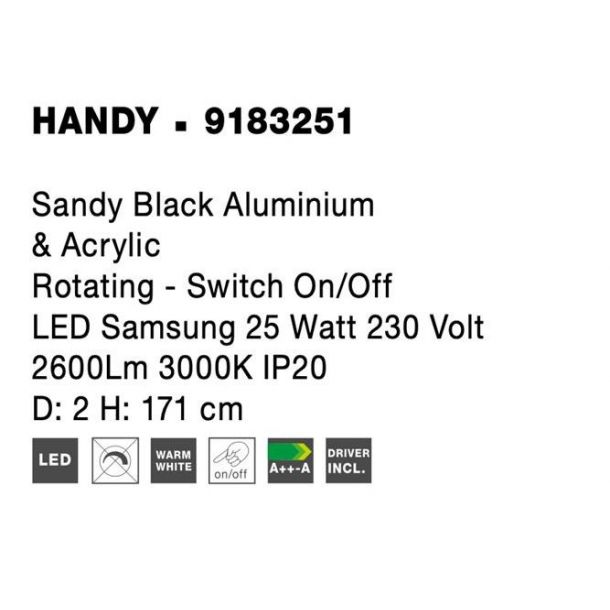 Торшер Handy Black (1591205428) с доставкой