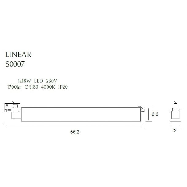 Трековый светильник Linear 18W Black (118866012) с доставкой