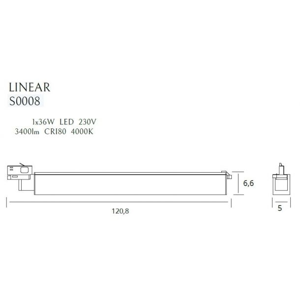 Трековий світильник Linear 36W Black (118866014) с доставкой