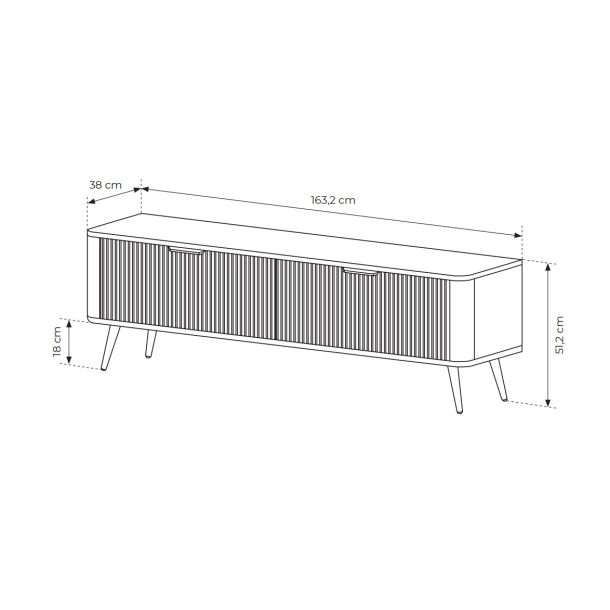 Тумба под телевизор Lante 2D/163 Черный, Золотой (1321476407) kupistul