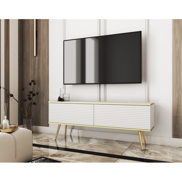 Тумба под телевизор Oro RTV135 MDF Белый, Золотой (1321469728) с доставкой
