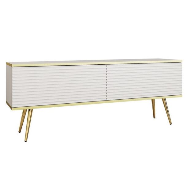 Тумба под телевизор Oro RTV135 MDF Белый, Золотой (1321469728) дешево
