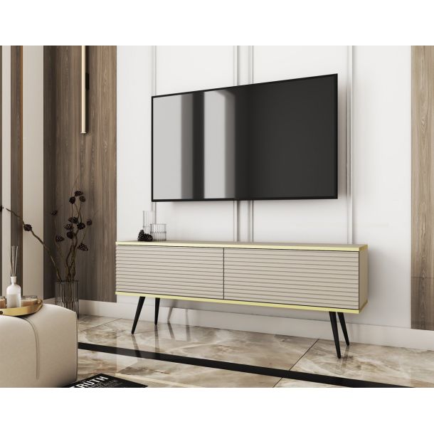 Тумба под телевизор Oro RTV135 MDF Бежевый, Черный (1321469735) с доставкой
