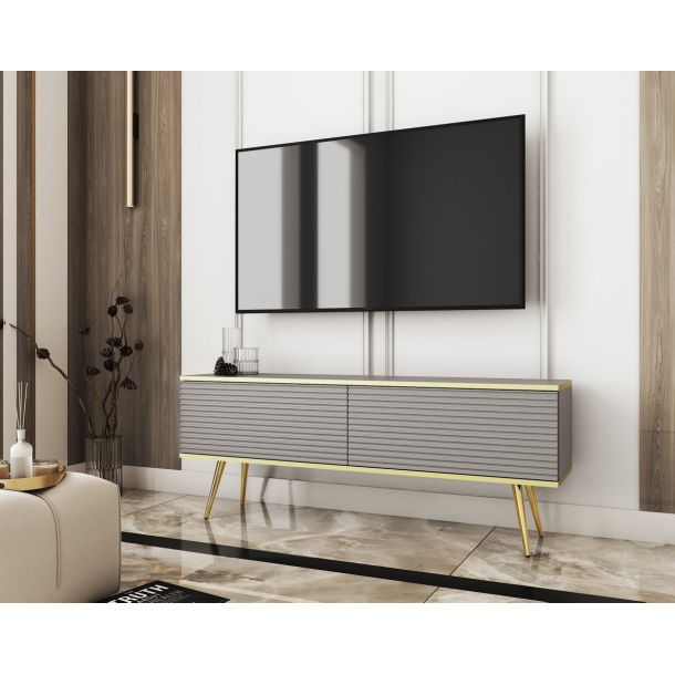 Тумба под телевизор Oro RTV135 MDF Серый, Золотой (1321469729) с доставкой