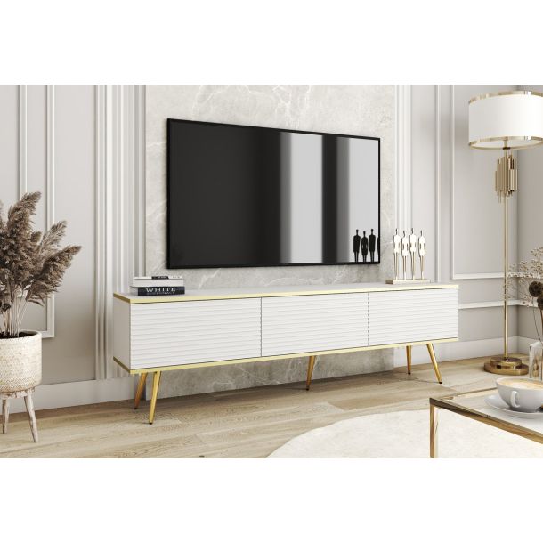 Тумба под телевизор Oro RTV175 MDF Белый, Золотой (1321469748) с доставкой