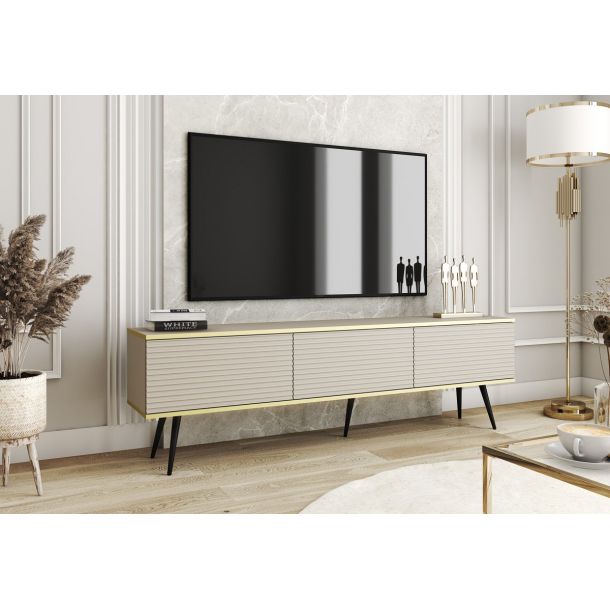 Тумба под телевизор Oro RTV175 MDF Бежевый, Черный (1321469755) с доставкой