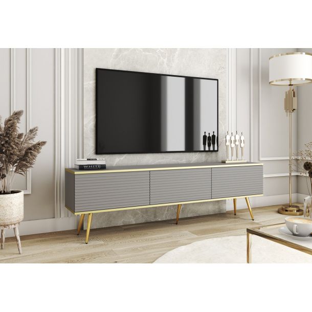 Тумба под телевизор Oro RTV175 MDF Серый, Золотой (1321469749) с доставкой