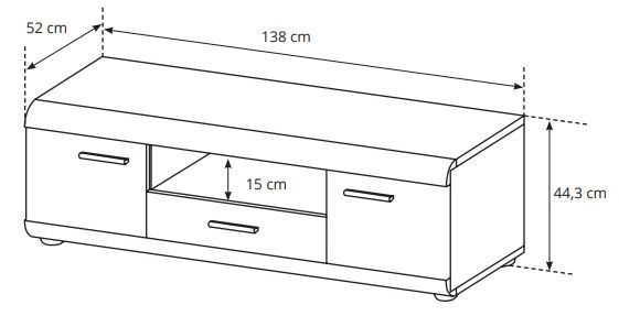 Тумба под ТВ Link 2D1S/140 Дуб Сонома (1321470515) в Киеве