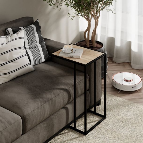 Журнальный стол Fiji Double 43х35 ДСП Дуб Сонома, Черный (931142530) в Украине