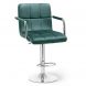 Барный стул HATTA Dublin Arm Chrome Velvet Темно-зеленый