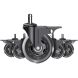 Комплект 5шт прорезиненных роликов ADAPWORK CASTORS 75 FIX Прозрачный черный